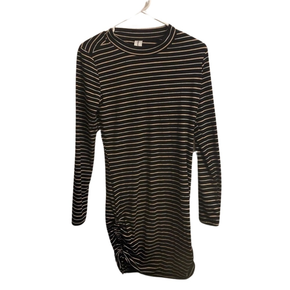 𝅺abound Women's Crew Neck Long Sleeve Black Dress Size Medium